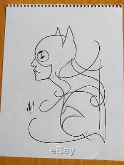 11 x 14 Adam Hughes SIGNED JSA JLA Original DC Comic Art Sketch Batgirl