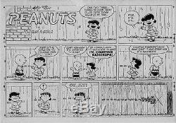 1954 Peanuts Charles Schulz Art Original Production Proof Sunday Page Rare Early