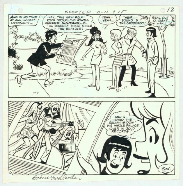 1968 Swing With Scooter #15 Dc Comic Teen Comedy Original Art Signed The Beatles