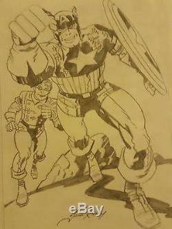 1975 Jack Kirby Captain America & Bucky Commission Art NO-RES-AUCTION