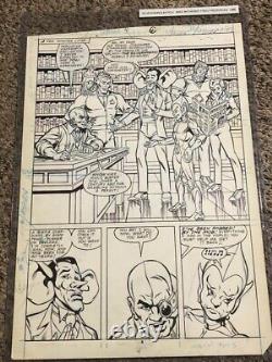 1986 Silver Hawks # 4 Page 4 Original 11 x 14 Comic Art Full 3/4 Team Panel