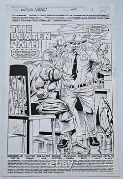 1994 Captain America #429 Title Page Dave Hoover Original Comic Art 11 X 17
