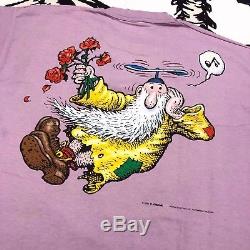 1996 R Crumb Mr Natural Funny Art Comic Liquid Blue Tee Shirt VTG Size XL