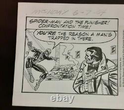 2004 Amazing Spiderman Punisher Original Newspaper Comic Art Daily Strip Signed