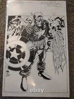 2012 Captain America Comic Book Art Board Hand Drawn 1 Of 1 marvel comics