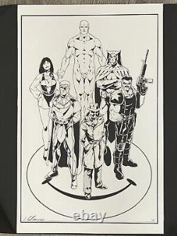2012 Watchmen 11x17 Original Art Commission by Jim Calafiore Rorschach Nite-Owl
