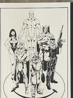 2012 Watchmen 11x17 Original Art Commission by Jim Calafiore Rorschach Nite-Owl