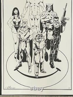 2012 Watchmen 11x17 Original Art Commission by Jim Calafiore Rorschach Nite-Owl