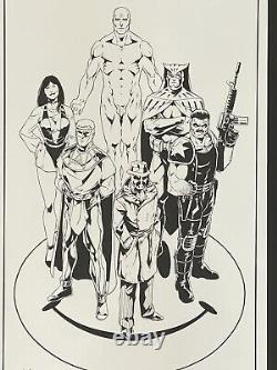 2012 Watchmen 11x17 Original Art Commission by Jim Calafiore Rorschach Nite-Owl