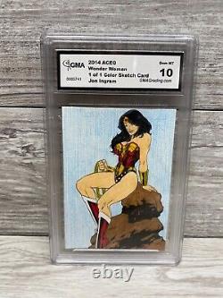 2014 Jon Ingram SIGNED DC Comics JLA Original Art Sketch Wonder Woman GMA 10
