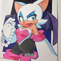 2020 Original Comic Art 6x8 (ROUGE THE BAT) Matt Herms SEGA Signed Sonic Archie