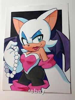 2020 Original Comic Art 6x8 (ROUGE THE BAT) Matt Herms SEGA Signed Sonic Archie