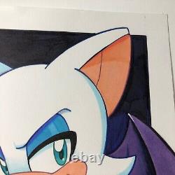 2020 Original Comic Art 6x8 (ROUGE THE BAT) Matt Herms SEGA Signed Sonic Archie