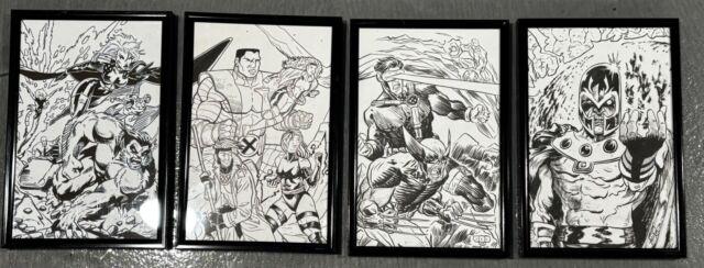 (4 Pieces) Original Comic Art X-men #1 Commissions Framed 6x9 Jesse Lonergan