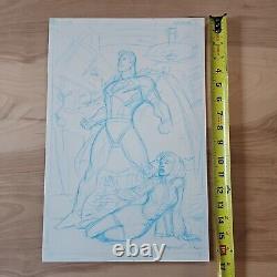 AARON LOPRESTI original art 11×17 Prelim SUPERMAN & LOIS LANE Sketch DC 2002