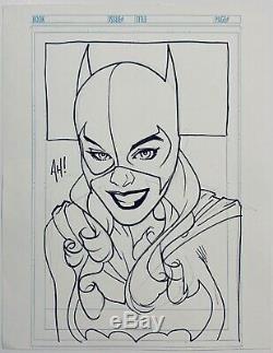 ADAM HUGHES BATGIRL Gorgeous very detailed convention drawing Original Art