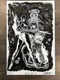 ALEXIS ZIRITT ORIGINAL ART SIGNED SPACE RIDERS Framed 1x17