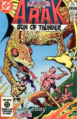 ARAK SON OF THUNDER #25 original comic art STUNNING half splash FIRE SALAMANDER