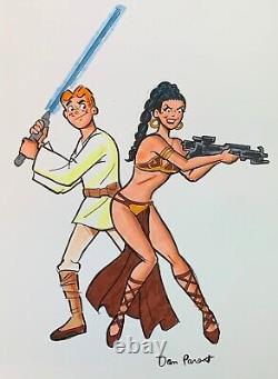 ARCHIE as LUKE, VERONICA as PRINCESS LEIA Org. Art DAN PARENT Signed. STAR WARS