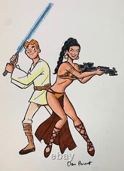 ARCHIE as LUKE, VERONICA as PRINCESS LEIA Org. Art DAN PARENT Signed. STAR WARS