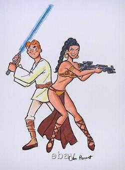 ARCHIE as LUKE, VERONICA as PRINCESS LEIA Org. Art DAN PARENT Signed. STAR WARS