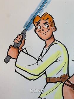 ARCHIE as LUKE, VERONICA as PRINCESS LEIA Org. Art DAN PARENT Signed. STAR WARS