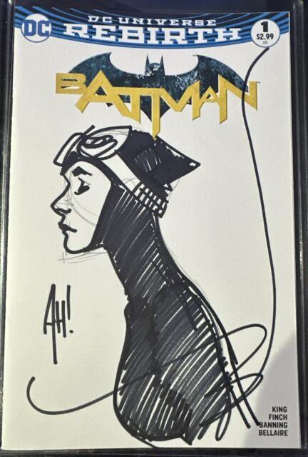 Adam Hughes Original Art- Catwoman Sketch On A Batman #1 Blank! One Of A Kind