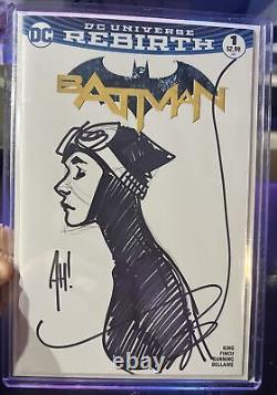 Adam Hughes Original Art- Catwoman Sketch On A Batman #1 Blank! ONE OF A KIND