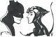 Adam Hughes Signed Original Dc Comics Art Sketch Batman & Catwoman
