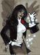 Adam Hughes Zatanna Mixed Media Pin Up Signed 9 By 12 Inches