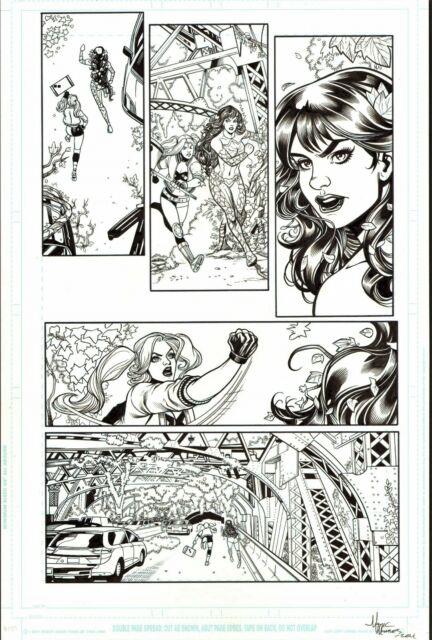 Adriana Melo 2019 Harley Quinn, Poison Ivy Orig. Ink Art-pg. 4! Free Shipping