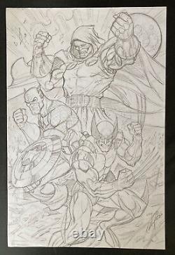 Al Rio, Doctor Doom, Captain America, Wolverine, Original Comic Art Sketch, 2006