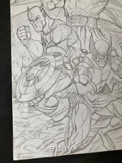 Al Rio, Doctor Doom, Captain America, Wolverine, Original Comic Art Sketch, 2006