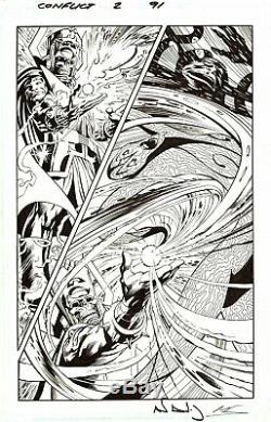 Alan Davis Signed 2018 Thanos Vs. Eternity & Infinity Splash Art-starlin Story