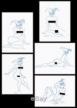 All 5 Harley Quinn NUDE Convention Sketches by Animator Art Drawing