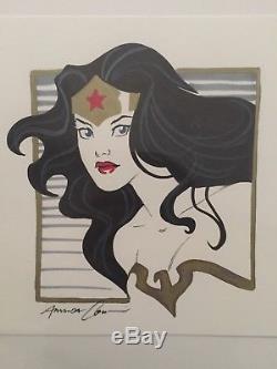 Amanda Conner Wonder Woman Original Comic Art Sketch Signed Artwork