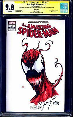 Amazing Spider-Man #17 BLANK CGC SS 9.8 signed CARNAGE SKETCH Mark Bagley LYDIC