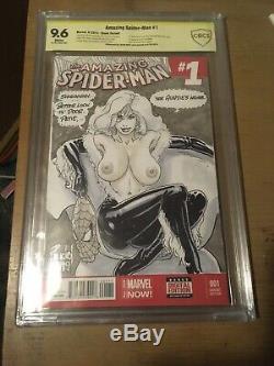 Amazing Spiderman #1 Cbcs 9.6 Risque Sketch Original Art Black Cat Budd Root Cgc