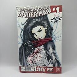 Amazing Spiderman Blank Sketch Silk Cover Ariel Diaz Commission Marvel Comics