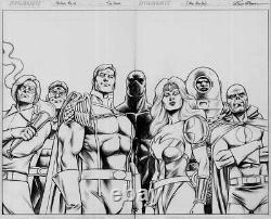 Amazon The Boys double page splash original comic Art Russ Braun after Alex ross