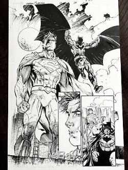 Ardian Syaf original art for Batman Superman 16 inked by Sandra Hope