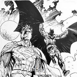 Ardian Syaf original art for Batman Superman 16 inked by Sandra Hope