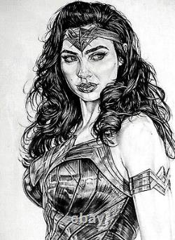 Armando Huerta-wonder Woman Original 13×19 Art