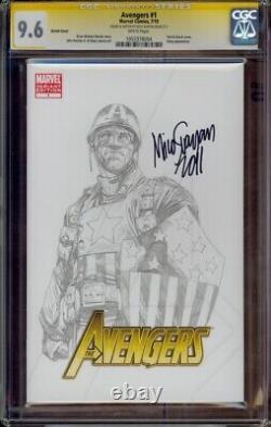 Avengers #1 CGC 9.6 Original Captain America Sketch by Mico Suayan