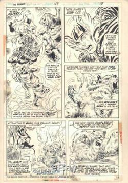 Avengers #119 p. 15 Thor and Iron Man Action 1974 art by Bob Brown & Don Heck