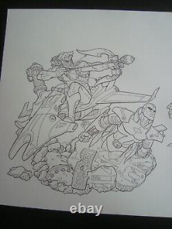 Avengers Hawkeye Original Comic Art Drawing Marvel 11x17 model kit APOCALYPSE