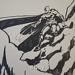 BATMAN by Pete Woods, DC Original Comic Art 9x12 Drawing/Sketch DARK KNIGHT