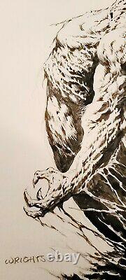 BERNIE WRIGHTSON SWAMP THING pencil & ink original on art board. Signed 11x16