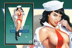 BETTIE VAMPIRELLA WANTED ORIGINAL ART by KOUFAY 20x30 CANVAS, COA