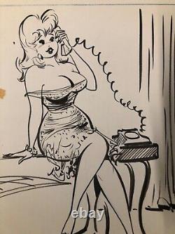 BILL WENZEL HUMORAMA GAG 1950s SEXY GOOD GIRL ORIGINAL ART SIGNED